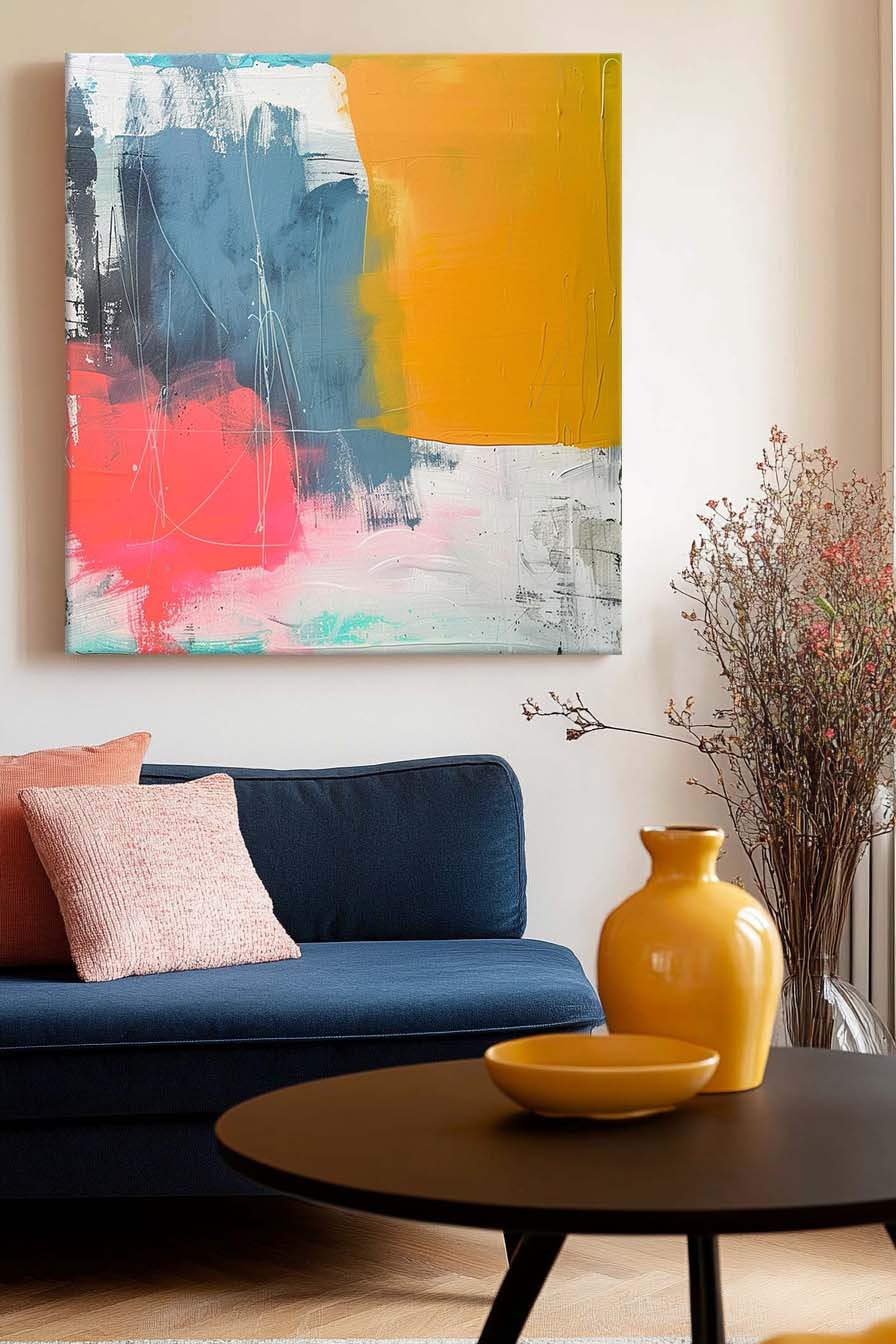 Wall Art Abstract Modern Vibrant Minimalist