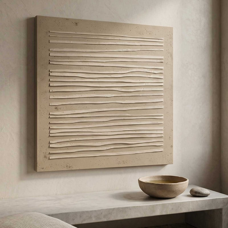 Textured Horizontal Linear Relief Painting