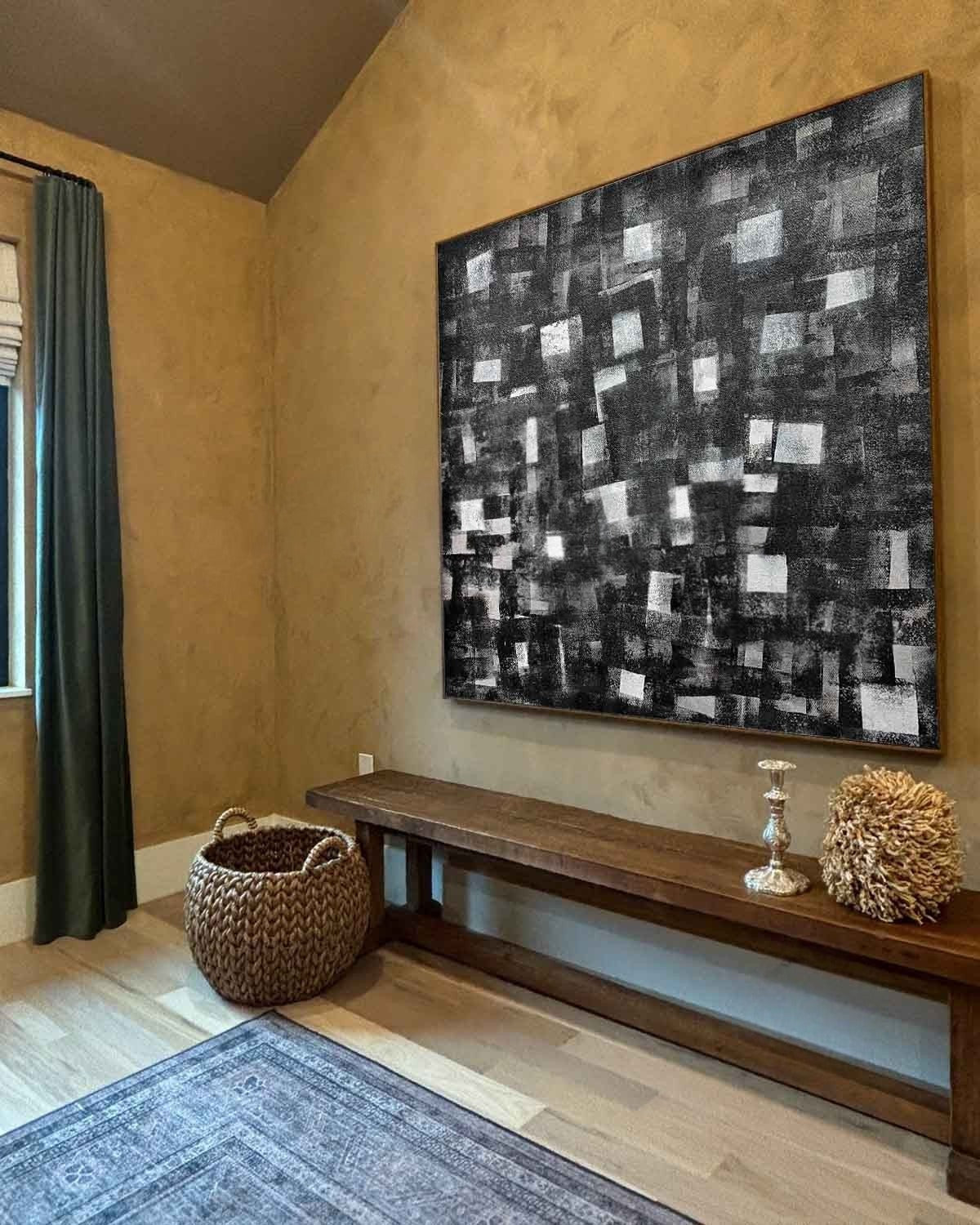 Wall art Monochrome Square Mosaic Painting