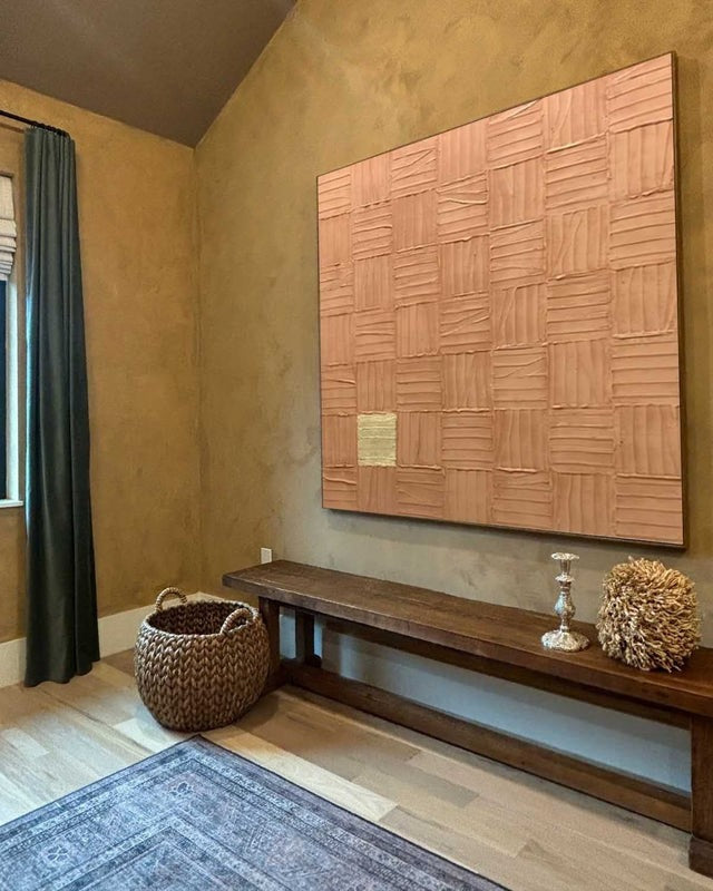 Wall Art Square 3D Impasto Woven Geometric