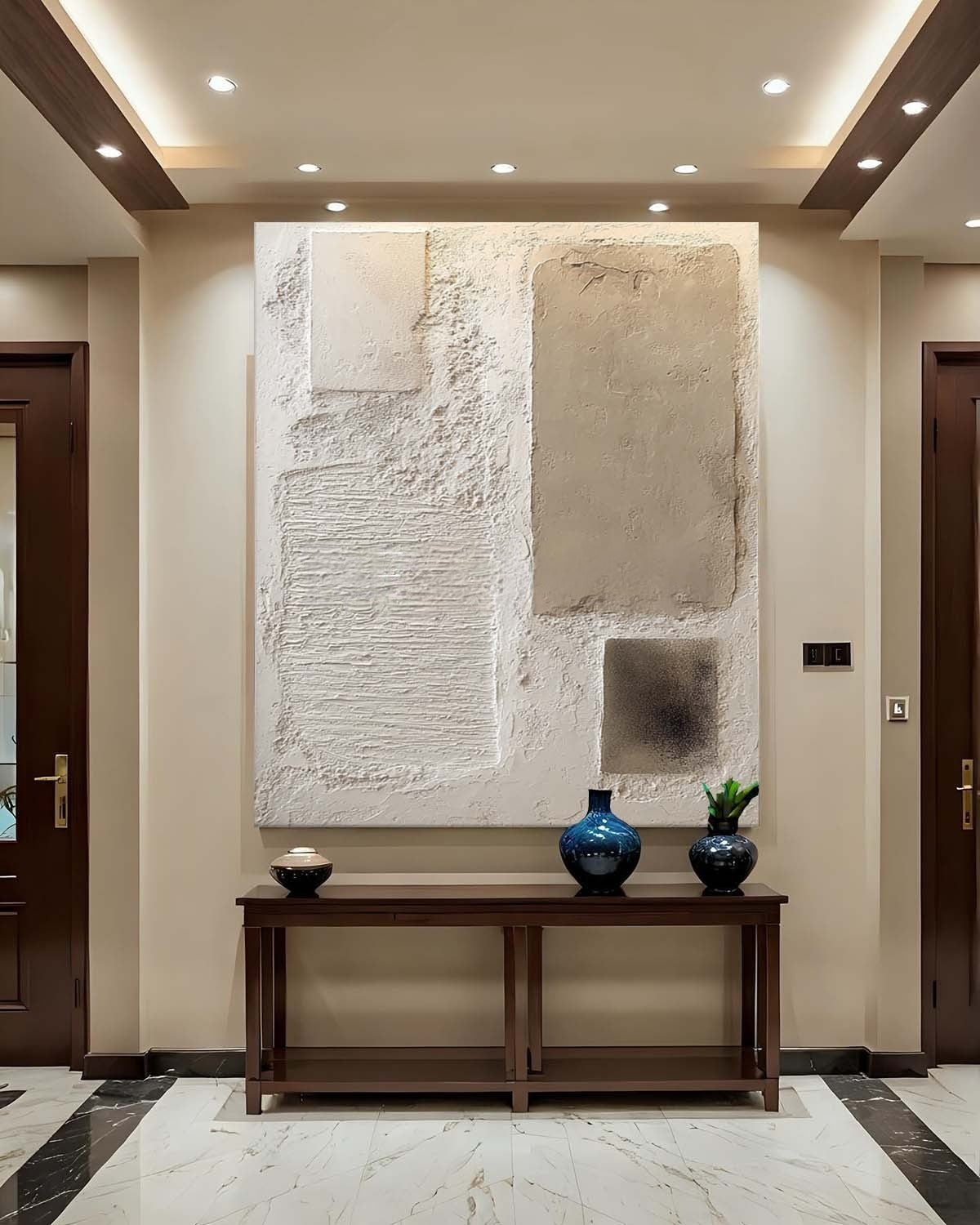 Wall Art Serene Textured Neutral Plaster Blocks