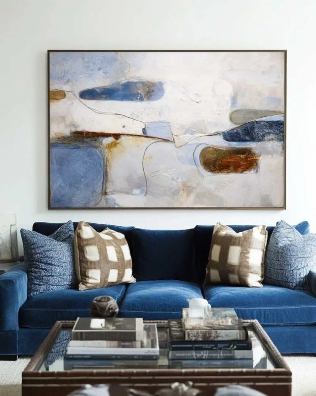Blue Beige Abstract Painting