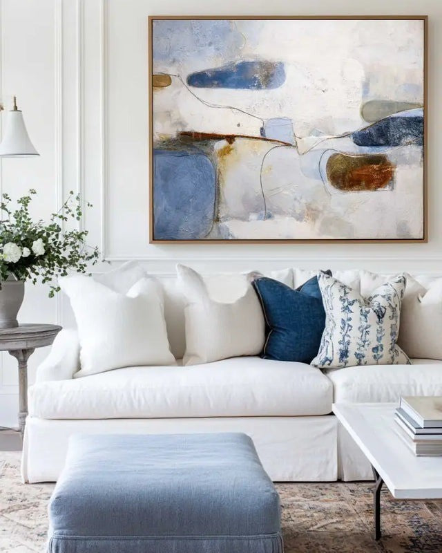 Blue Beige Abstract Painting