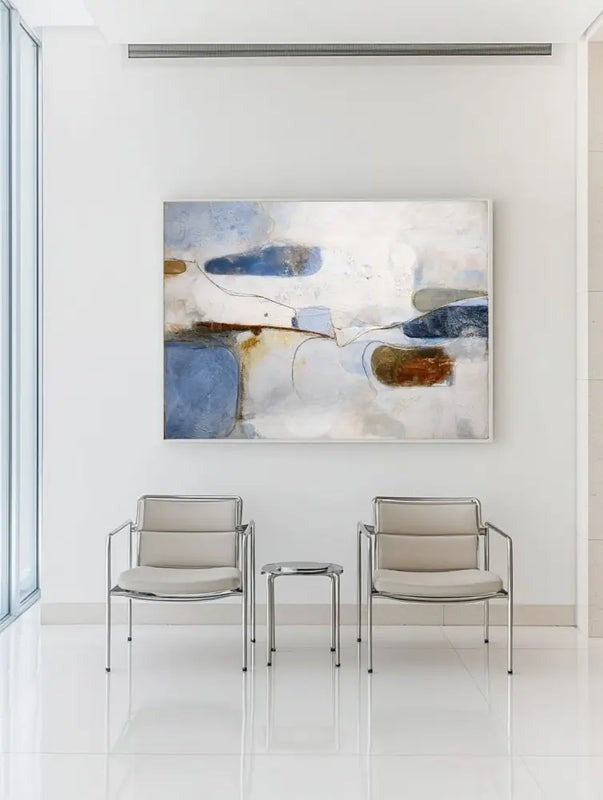 Blue Beige Abstract Painting