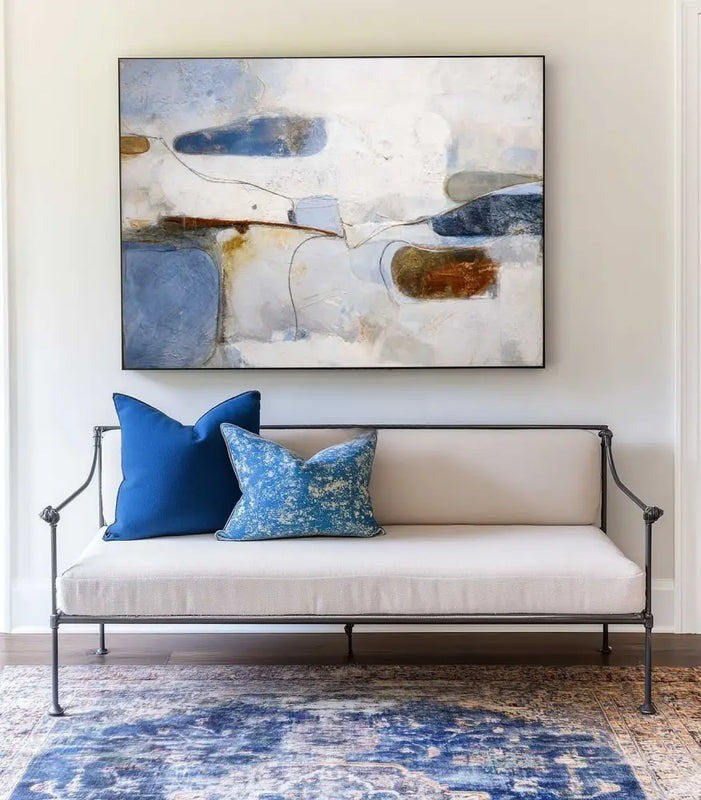 Blue Beige Abstract Painting