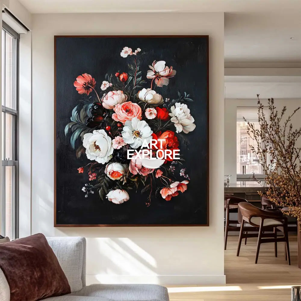 Baroque Peony Bouquet Oil Painting