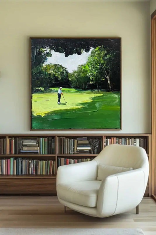 Green Golf Course Landscape Painting