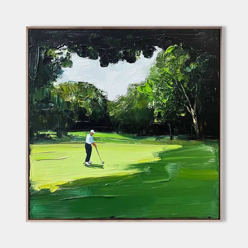 Green Golf Course Landscape Painting