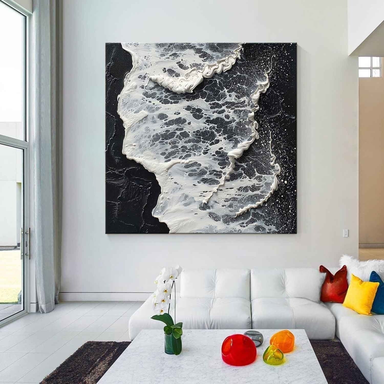 Wall Art Monochrome Ocean Foam