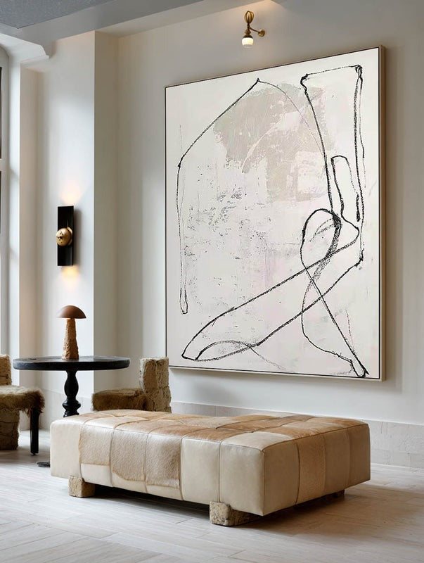 Gestural Monochrome Minimalist Abstract Painting