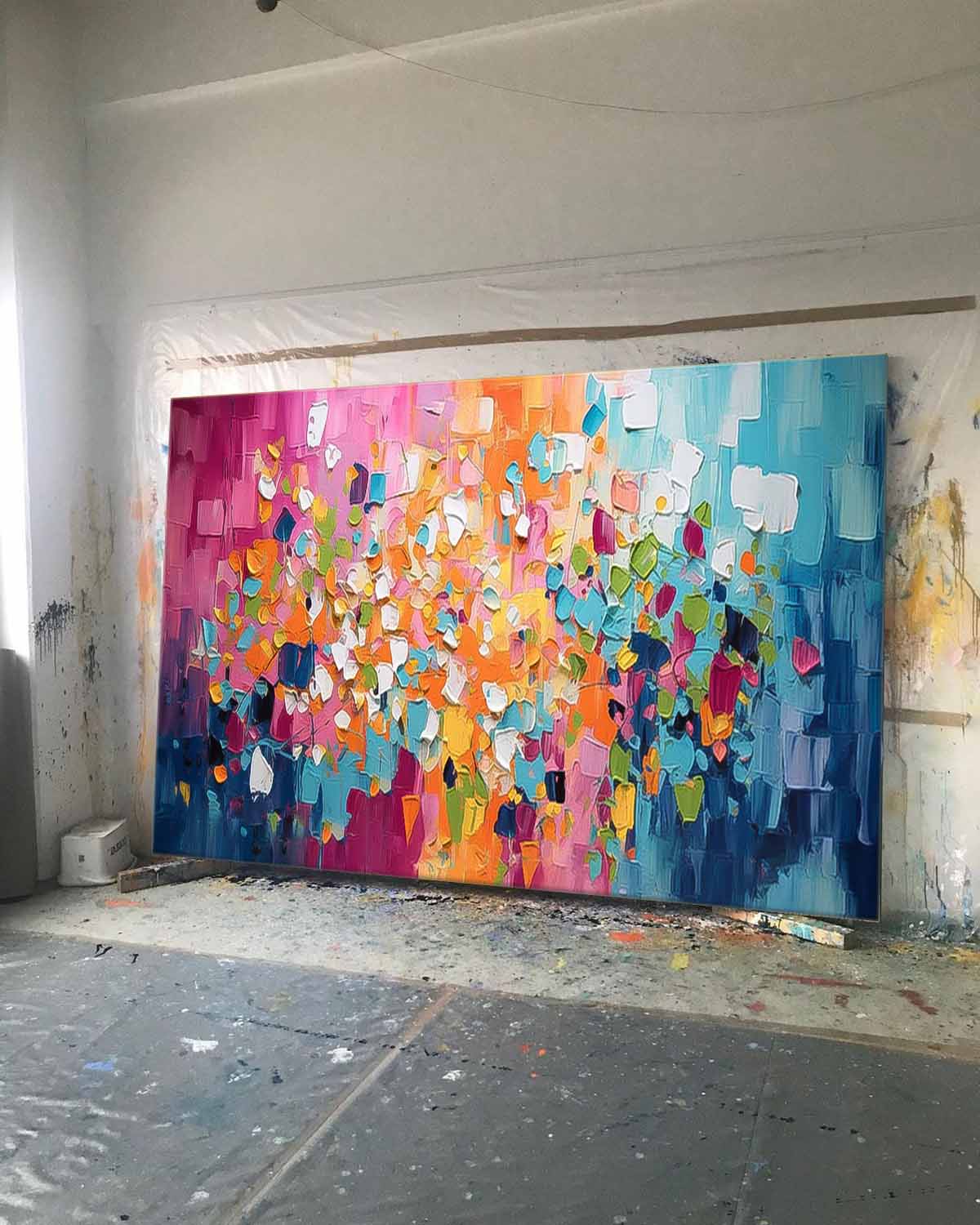 Wall Art Vibrant Abstract Cheerful Painterly