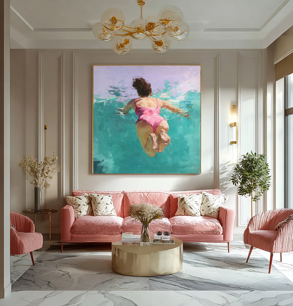 Wall Art People Impressionist Underwater