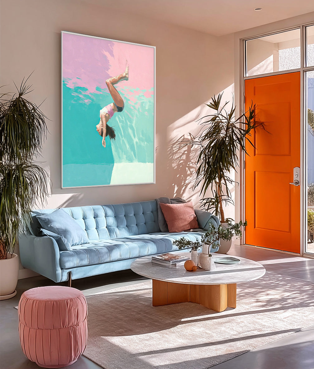 Wall Art Impasto People Vibrant Dynamic Scene