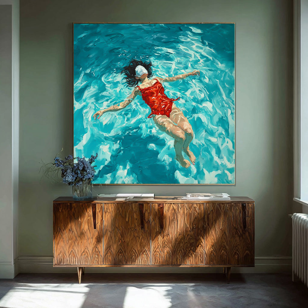 Wall Art People Swimmer Soft Ethereal