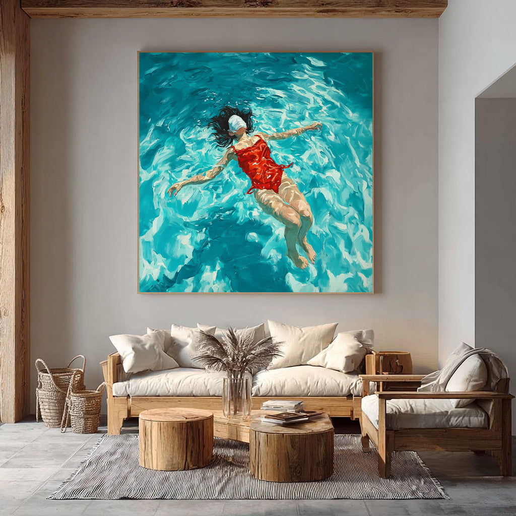 Wall Art People Swimmer Soft Ethereal