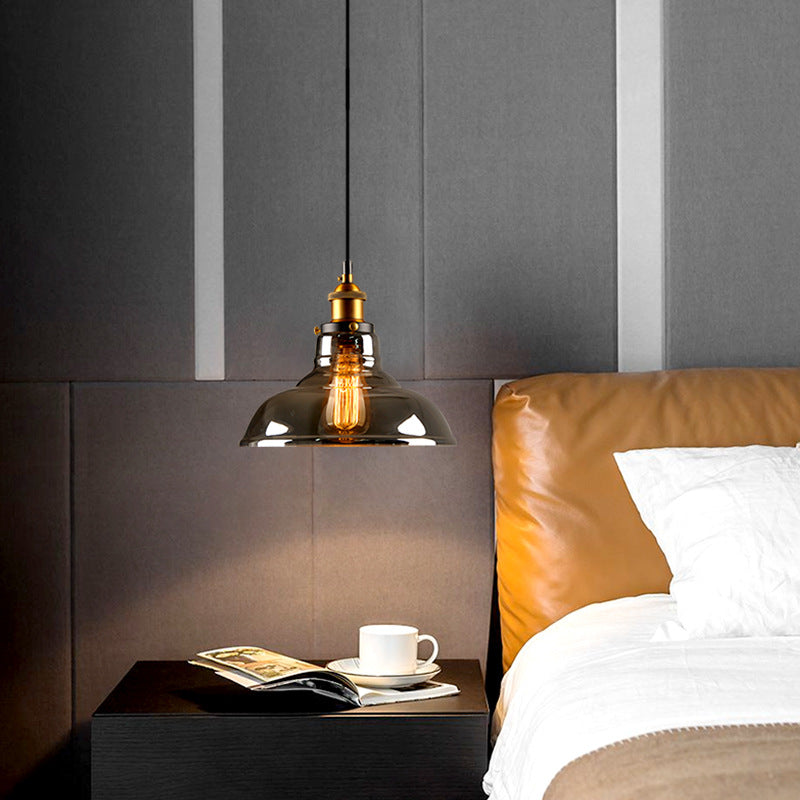 June Industrial Glass Pendant Light Clear/Amber/Smoke Grey - Neutralighting