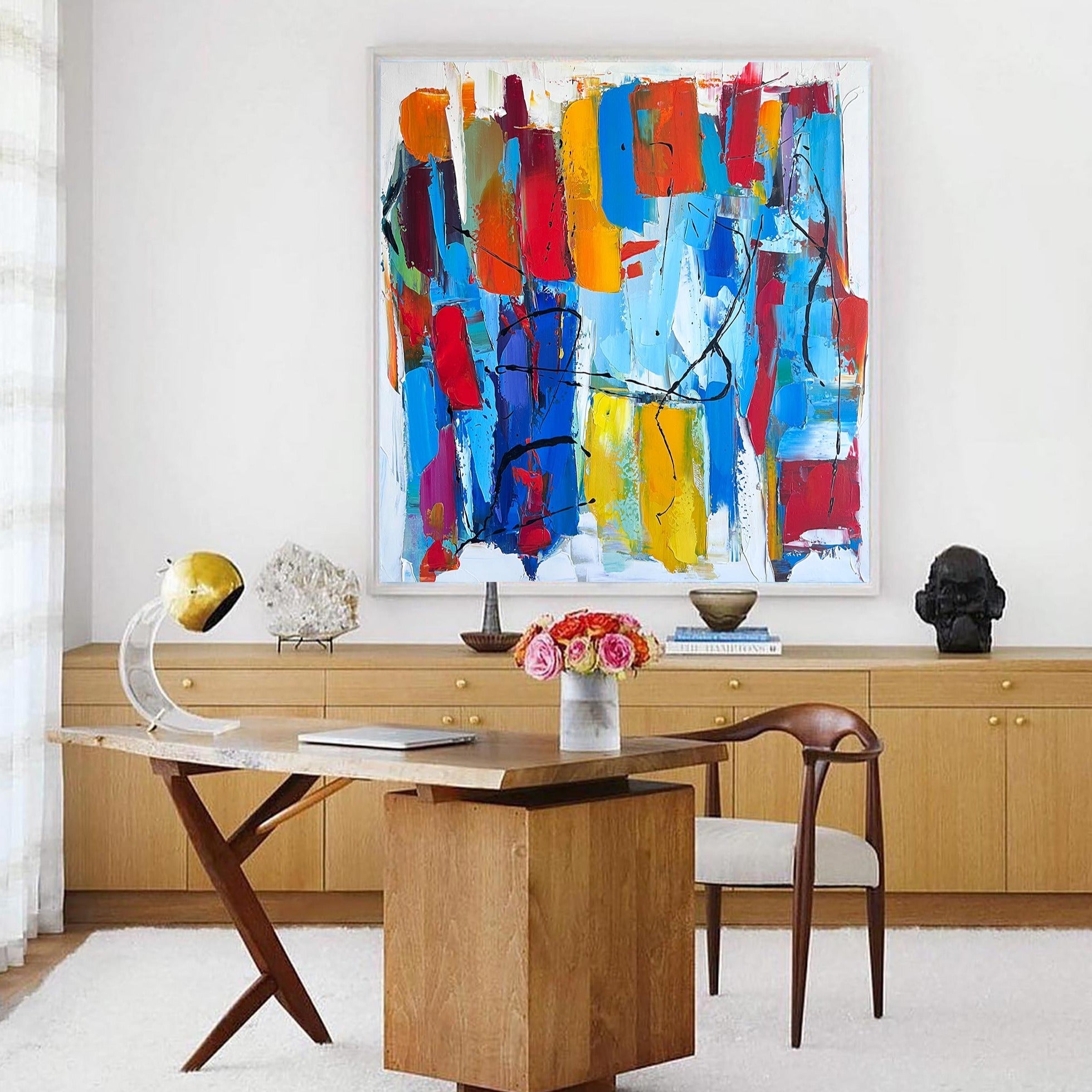 Contemporary Colorful Abstract Block Shape Painting