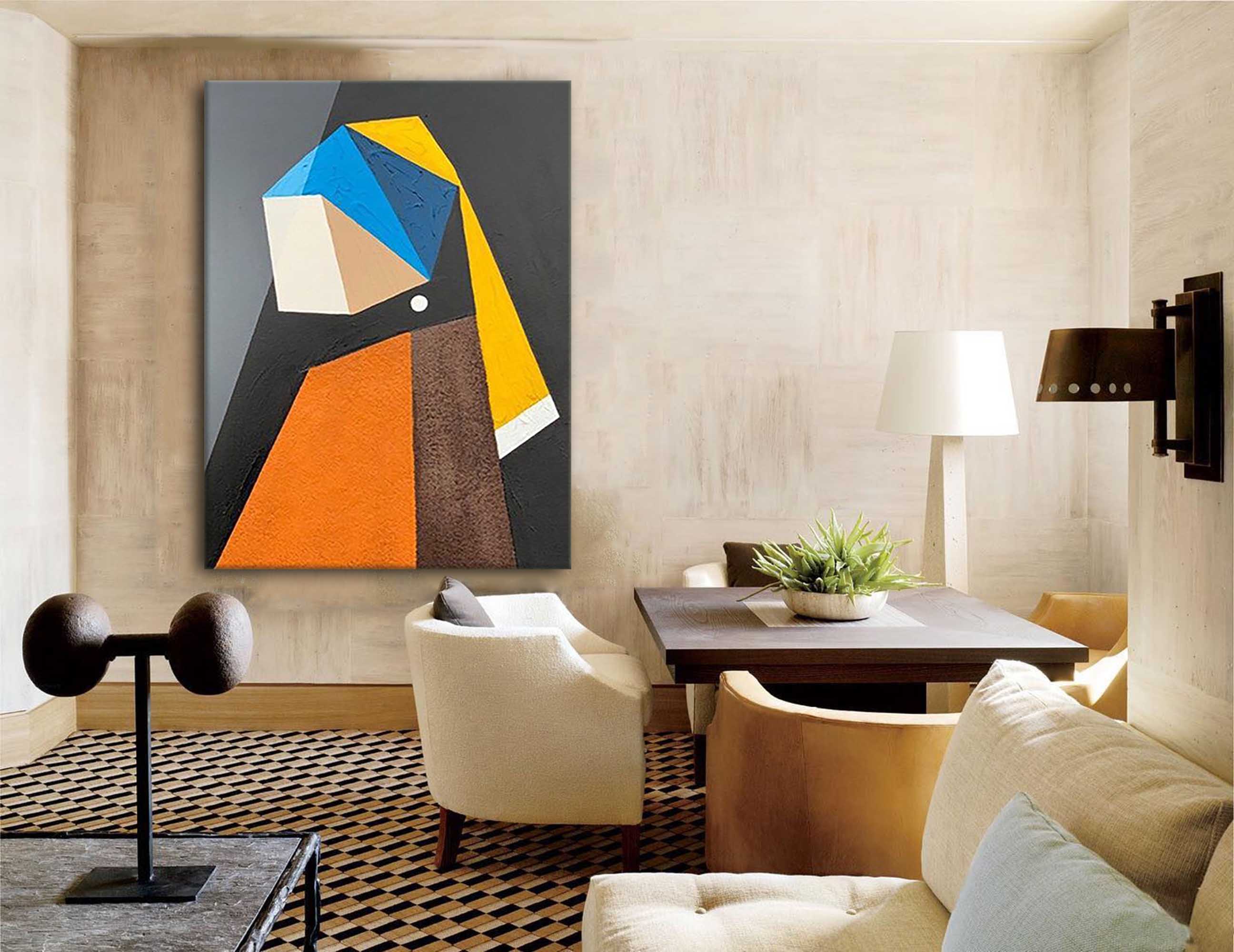 Wall Art Minimalist Cubist Geometric Abstract