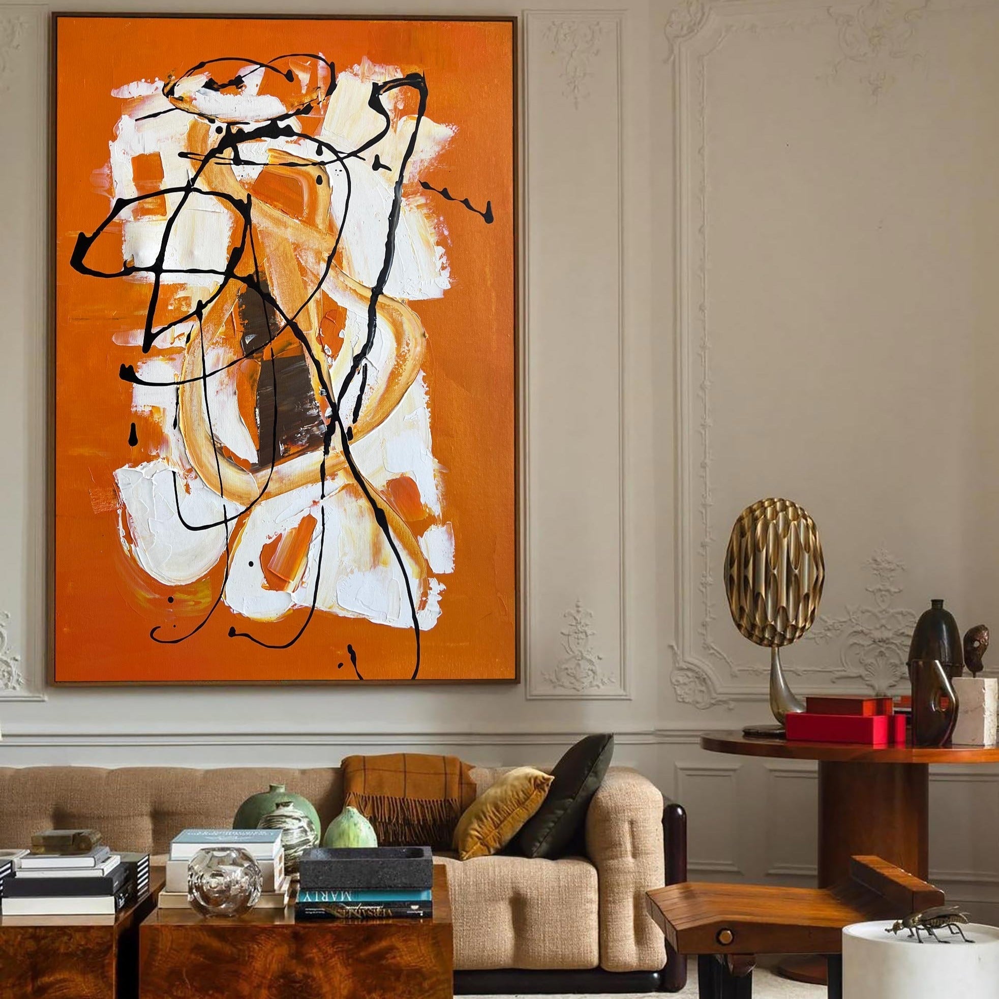 Orange Abstract Painting ABAV183 - Neutralighting
