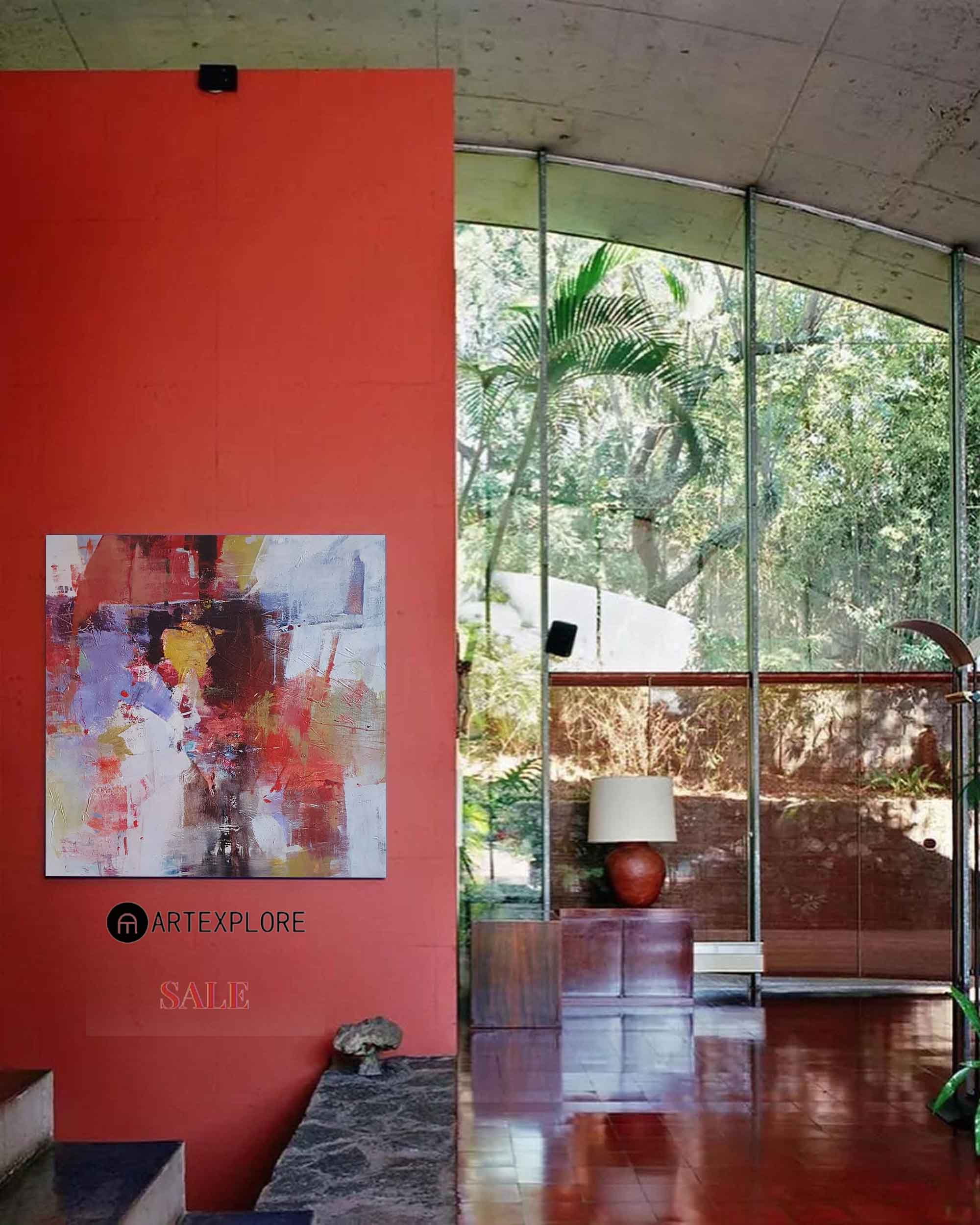 Vibrant Color Abstract Square Canvas Wall Art