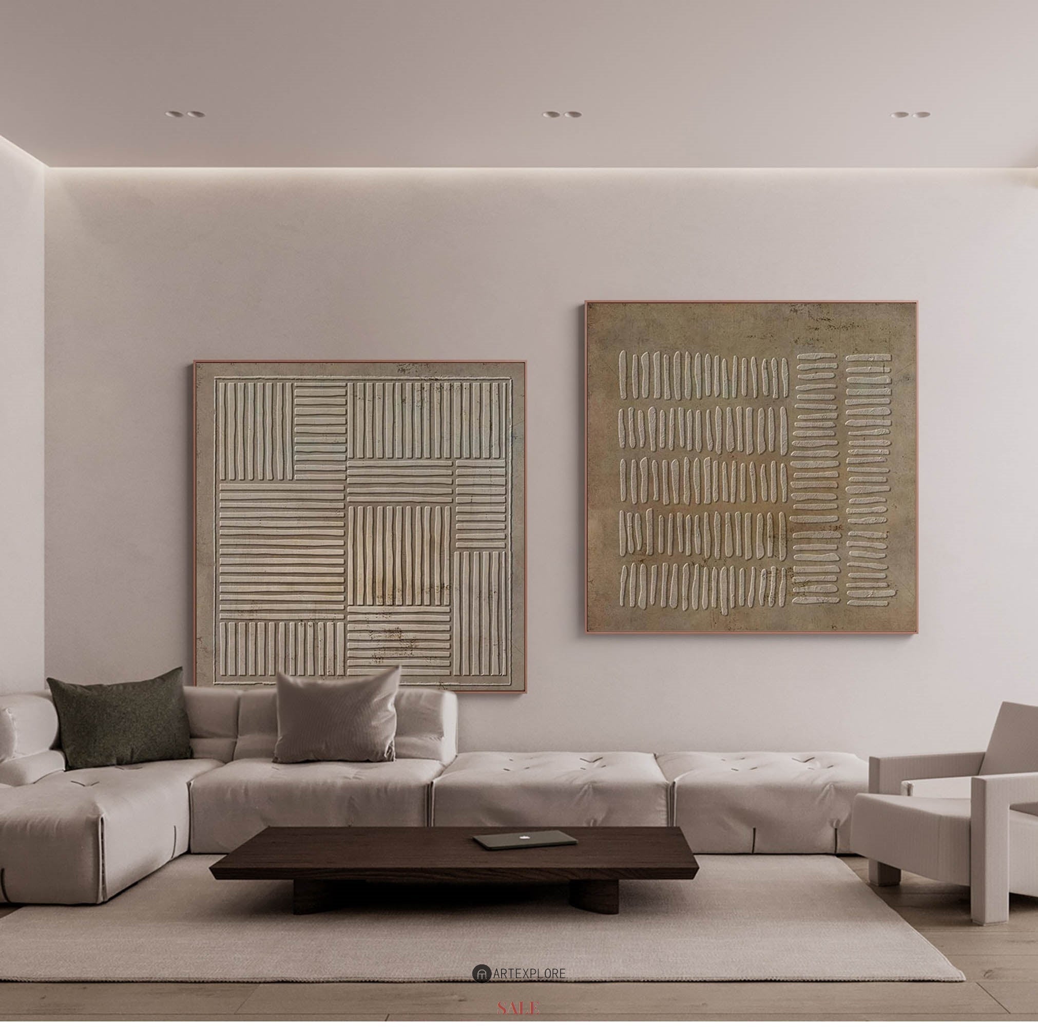 Set of 2 Abstract Art ABAO49 - Neutralighting