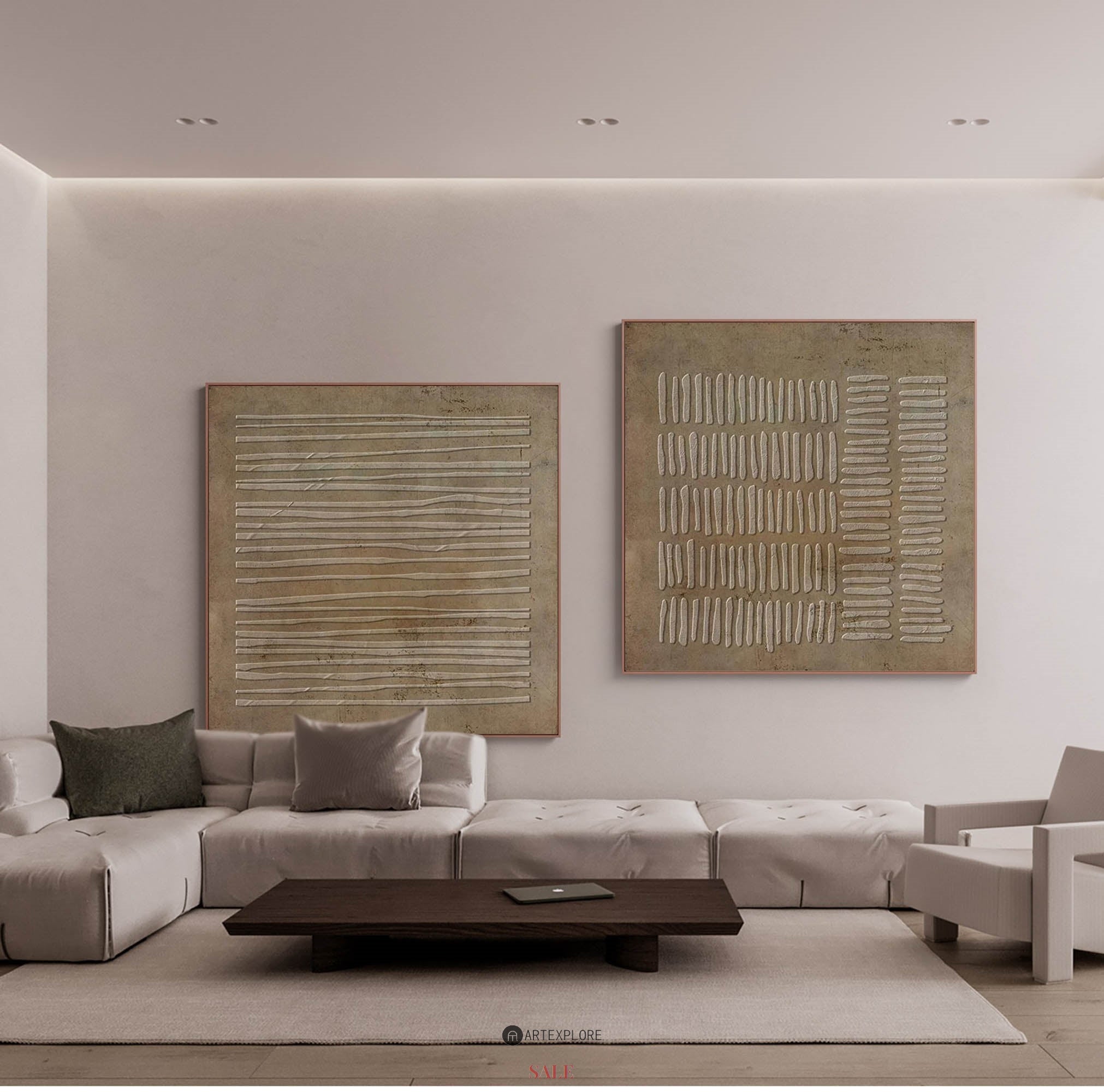 Set of 2 Abstract Art ABAO50 - Neutralighting