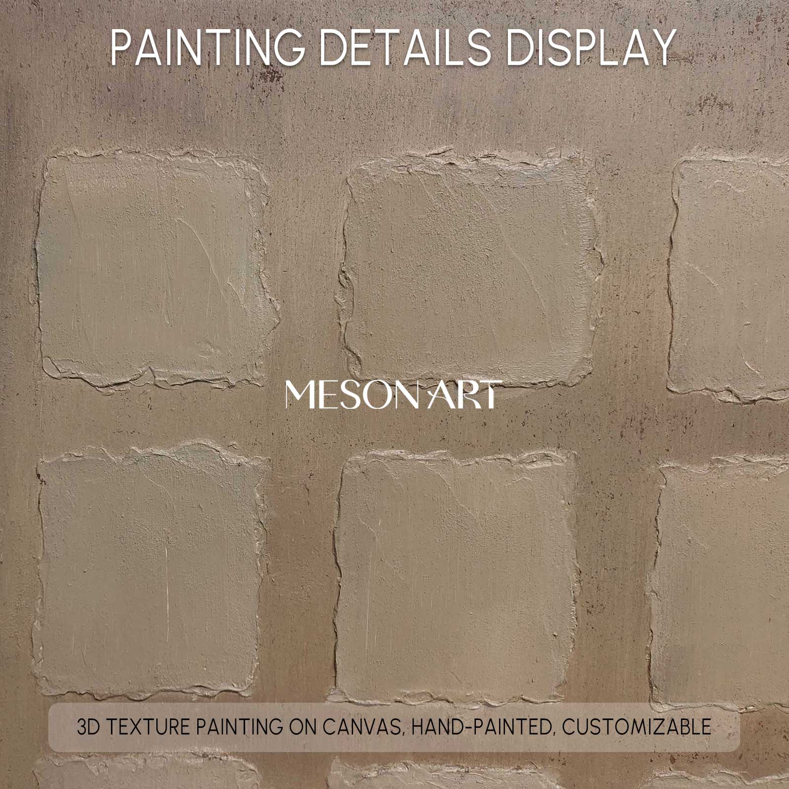Wabi-Sabi Wall Art Minimalist Grid Texture Painting