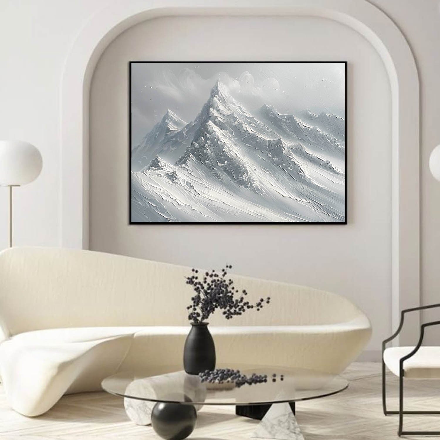 Wall Art Horizontal Monochrome Plaster