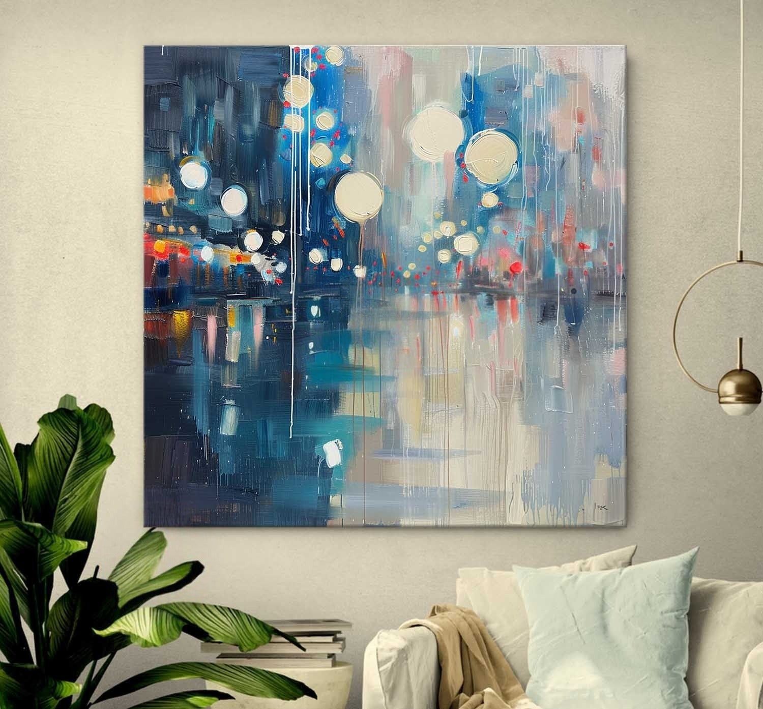 Wall Art Luminous Bokeh City Night