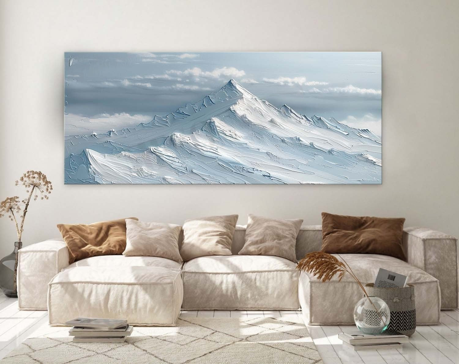 Wall Art Horizontal Impasto Snow Mountain