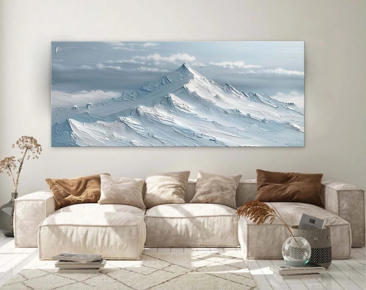 Wall Art Horizontal Impasto Snow Mountain