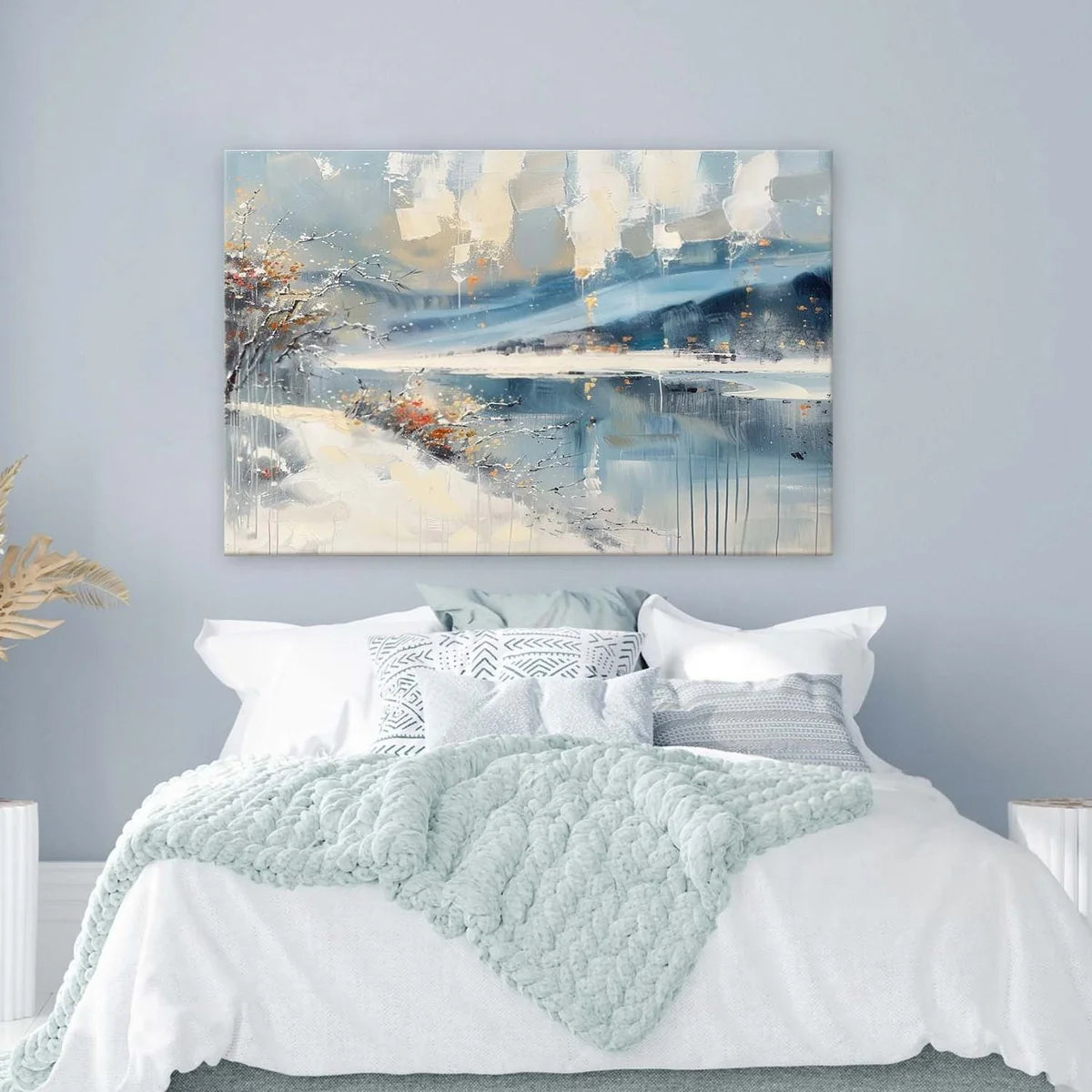 Wall Art Horizontal Abstract Winter Lakeside