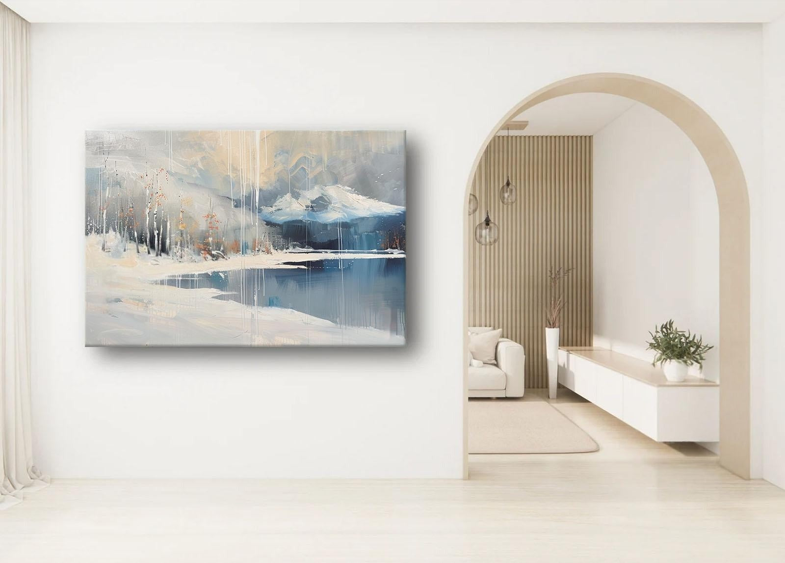 Wall Art Horizontal Winter Mountain Lake