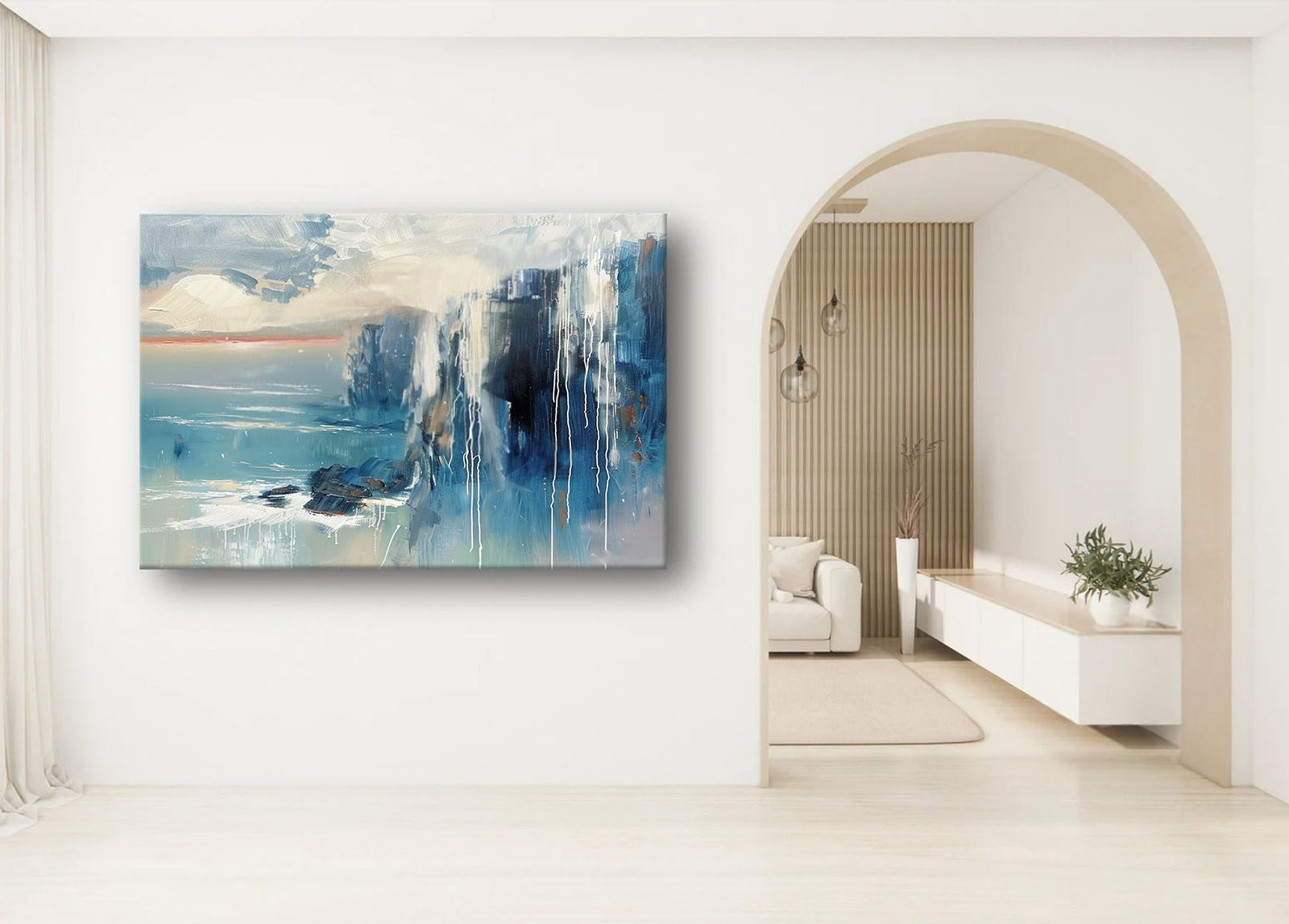 Wall Art Horizontal Abstract Coastal Cliff