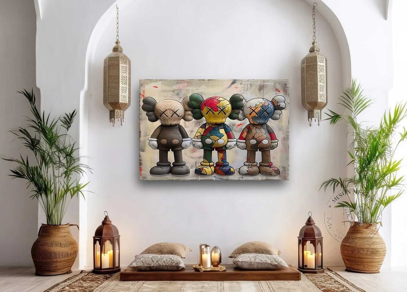 Pop Art Character Trio Oil Painting