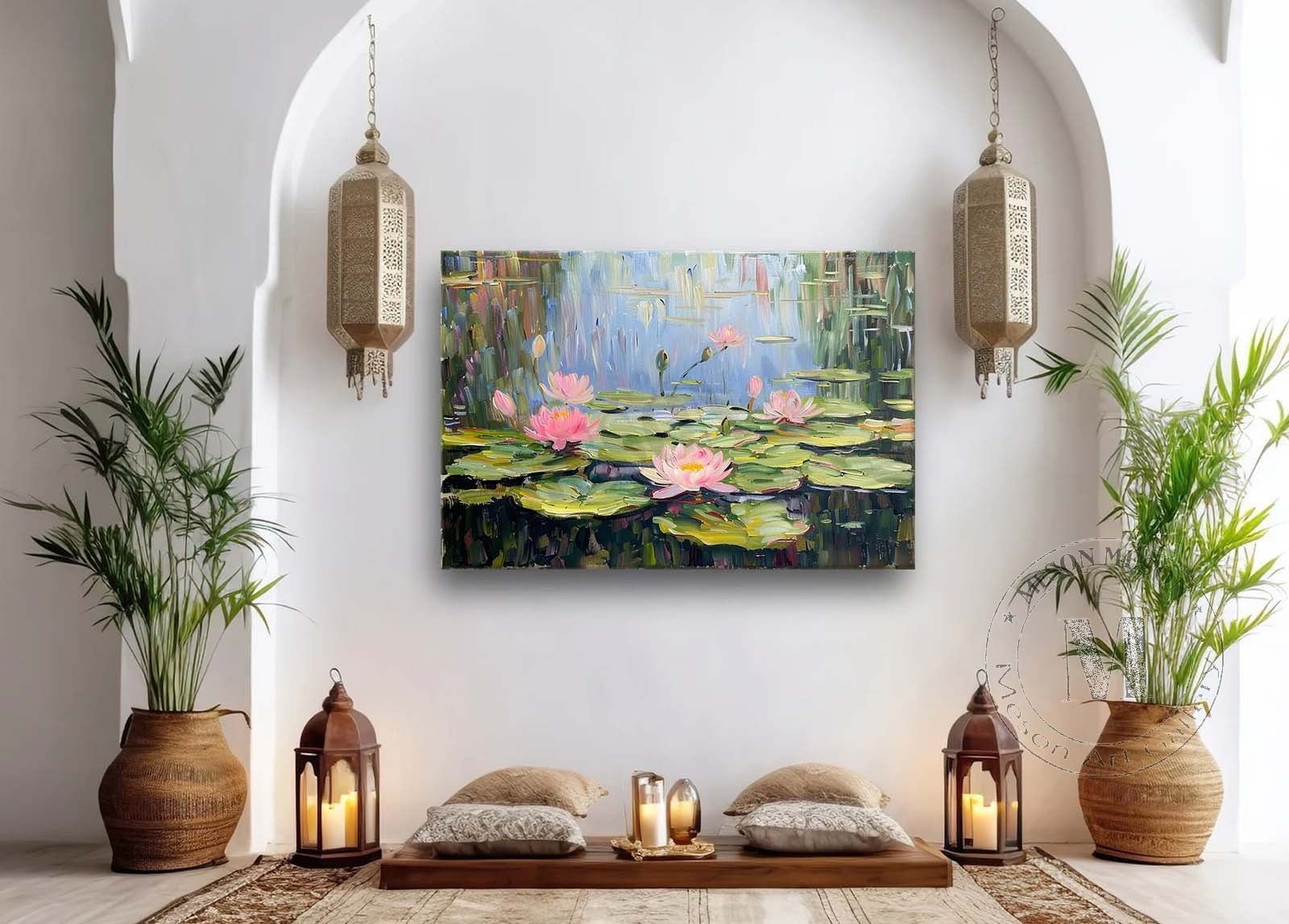 Wall Art Landscape Gradient Floral Lotus Serene