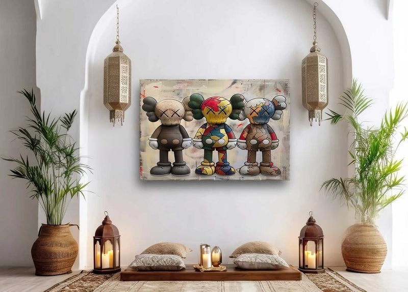 Pop Art Character Trio Oil Painting