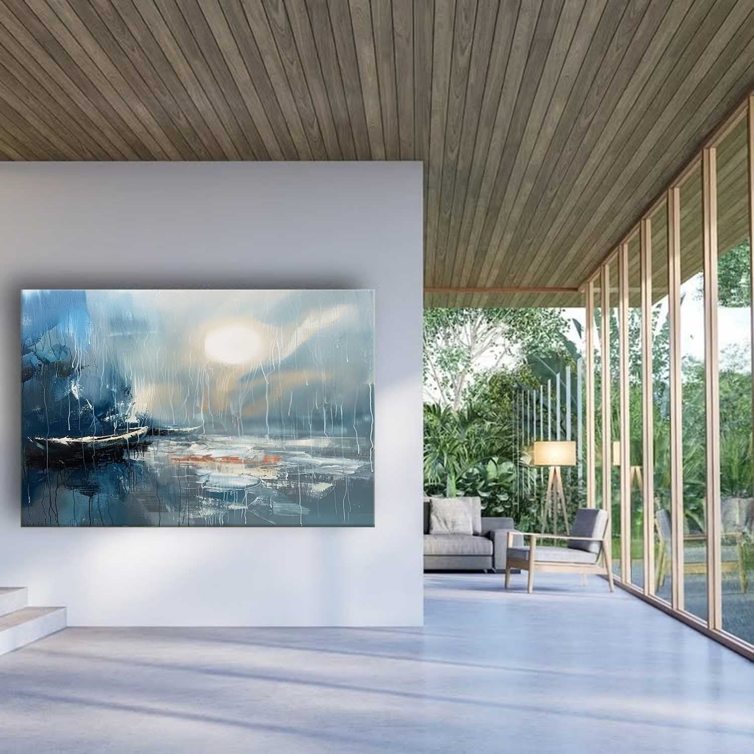 Wall Art Horizontal Moonlit Fishing