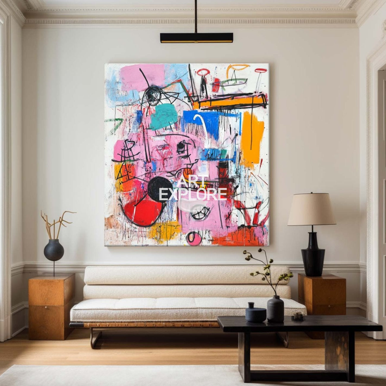Colorful Graffiti Inspired Abstract Contemporary Wall Art