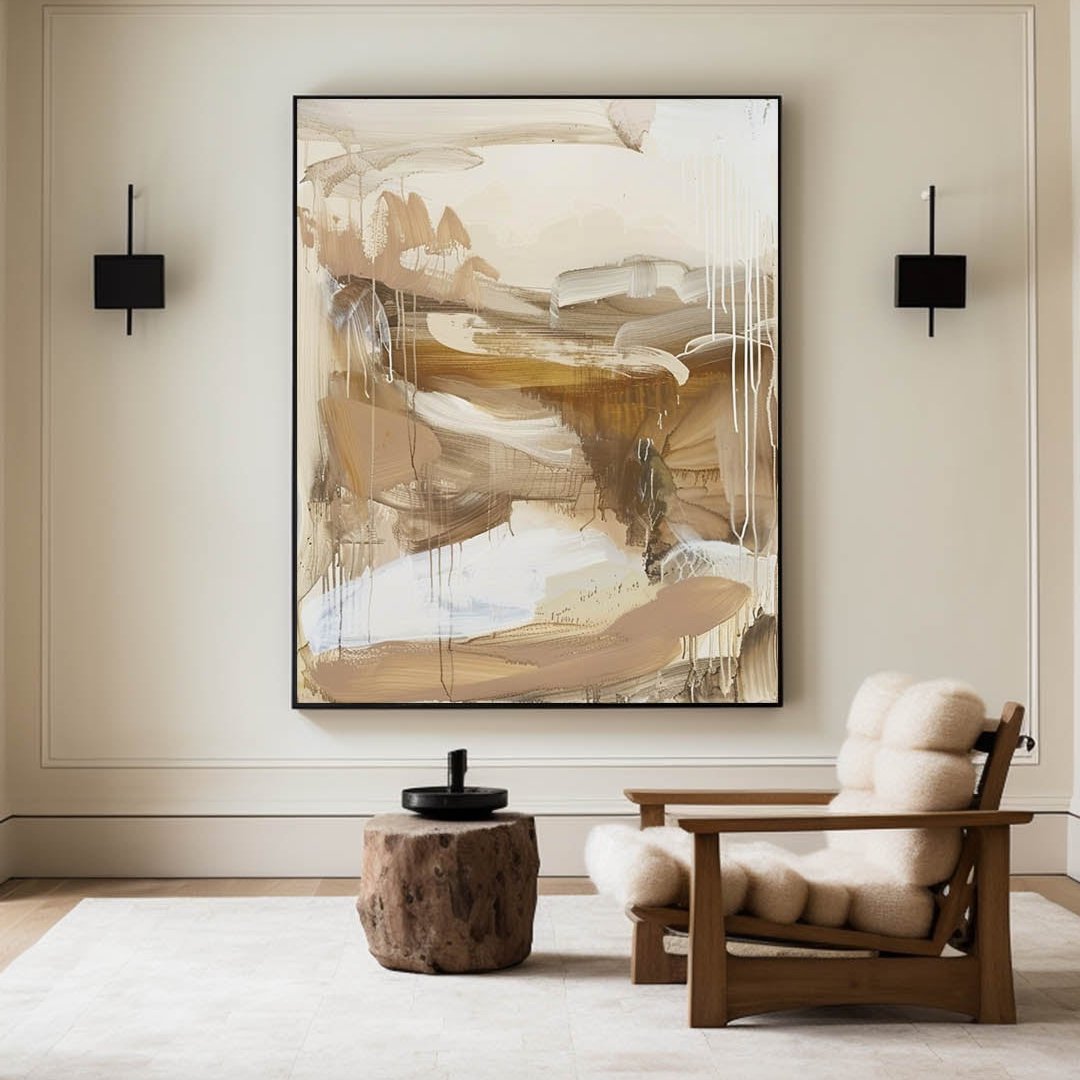 Warm Earth‑Tone Textured Canvas Painting