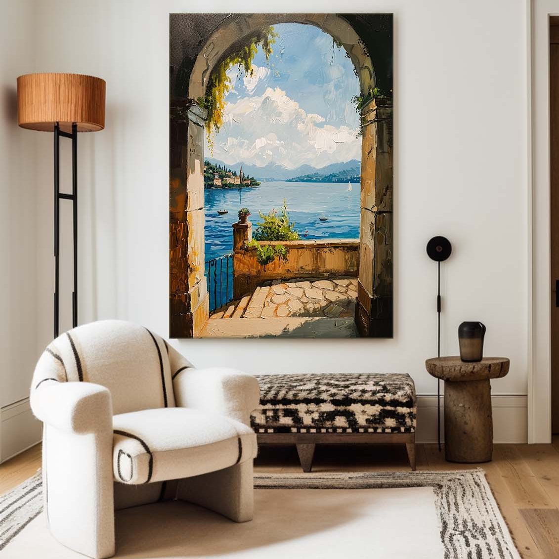 Roven Italian Arch Lake View Canvas Art