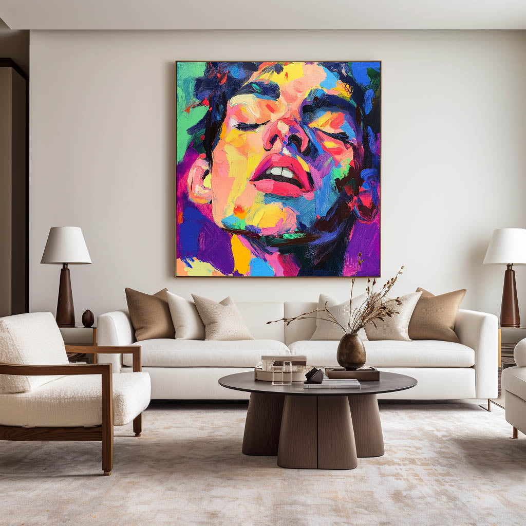 Modern Textured Man Portrait Canvas Art