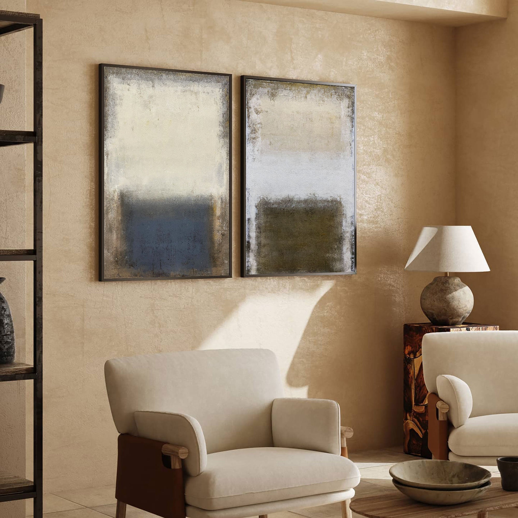Brown And Beige Abstract Art ABAO23 - Neutralighting
