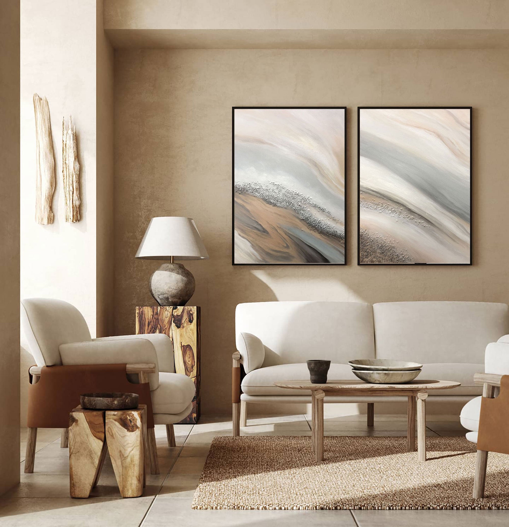 Beige Abstract Art ABAO31 - Neutralighting