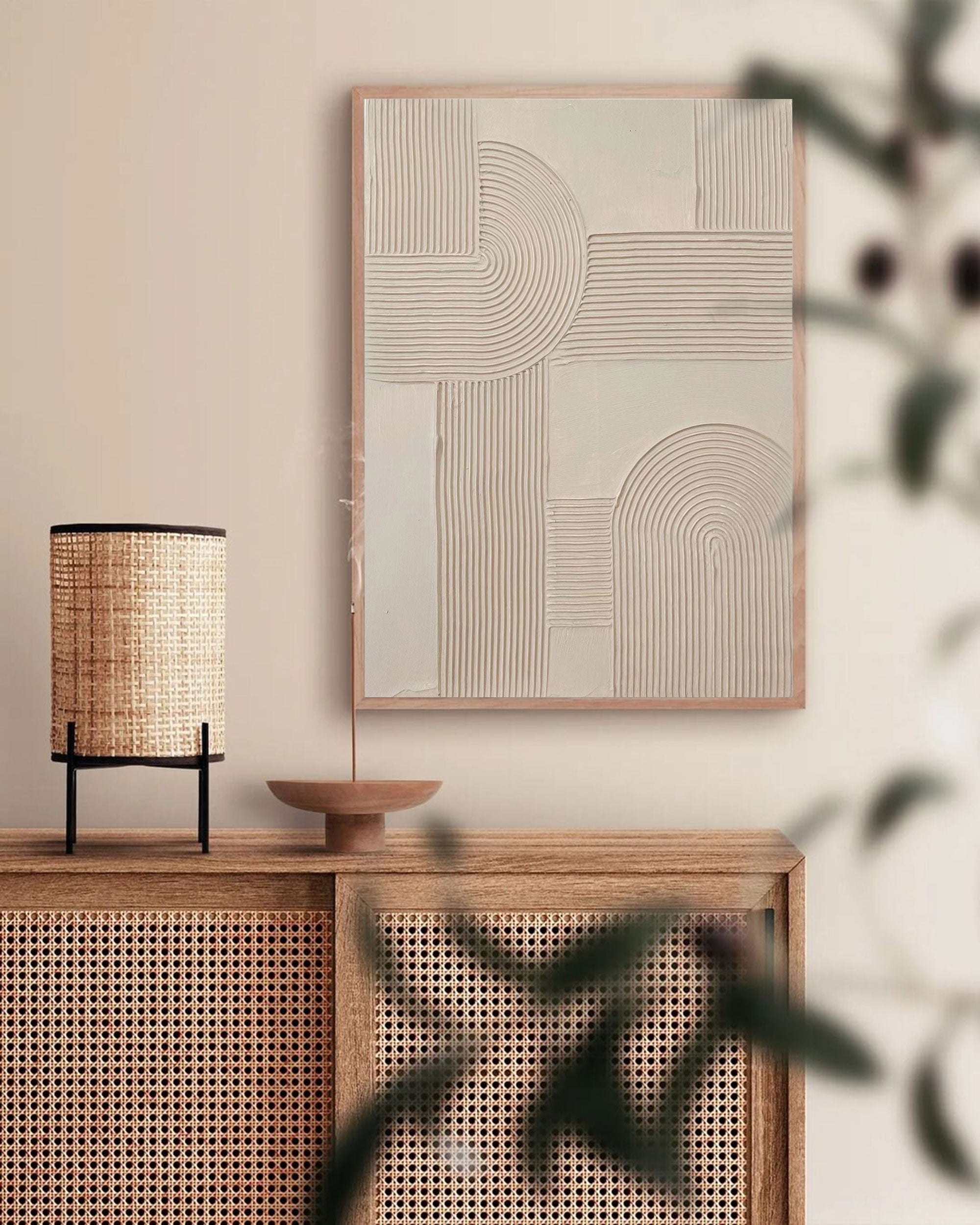 Beige Minimalist Abstract Painting