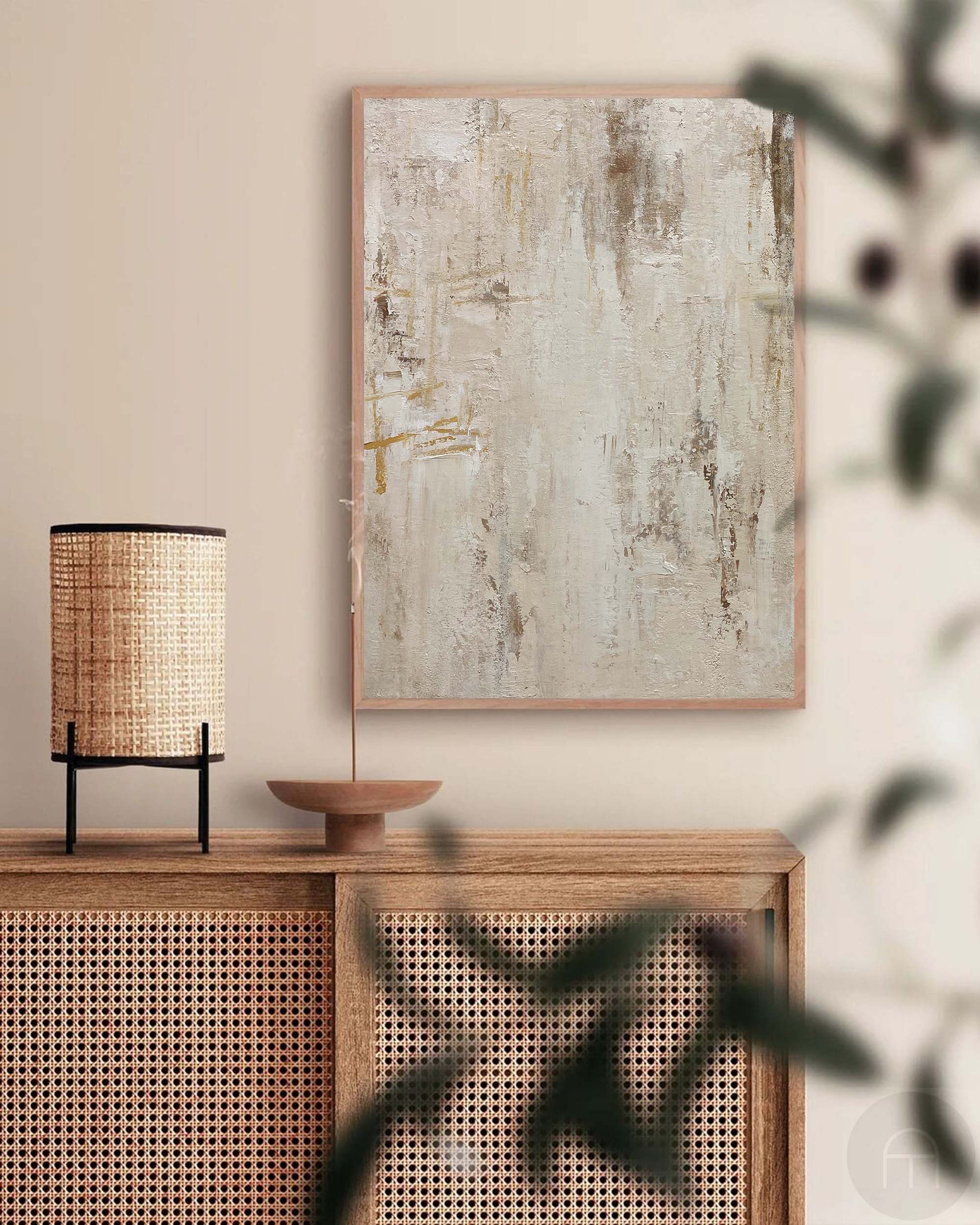 Beige Abstract Painting ABAV344 - Neutralighting