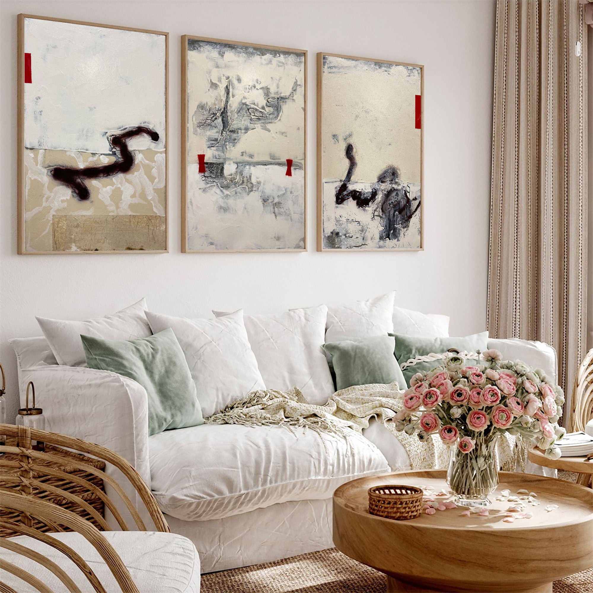 Beige Textured Abstract Art ABAO20 - Neutralighting