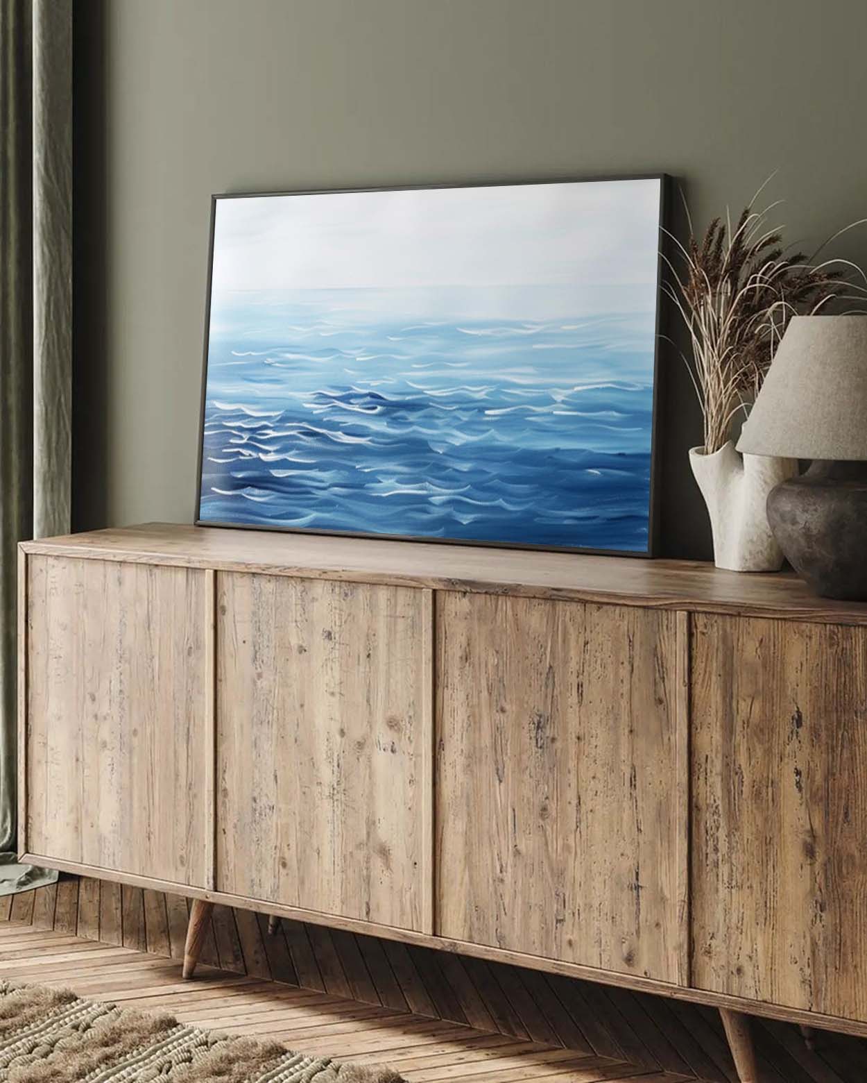 Blue Ocean Wave Horizontal Canvas Wall Art