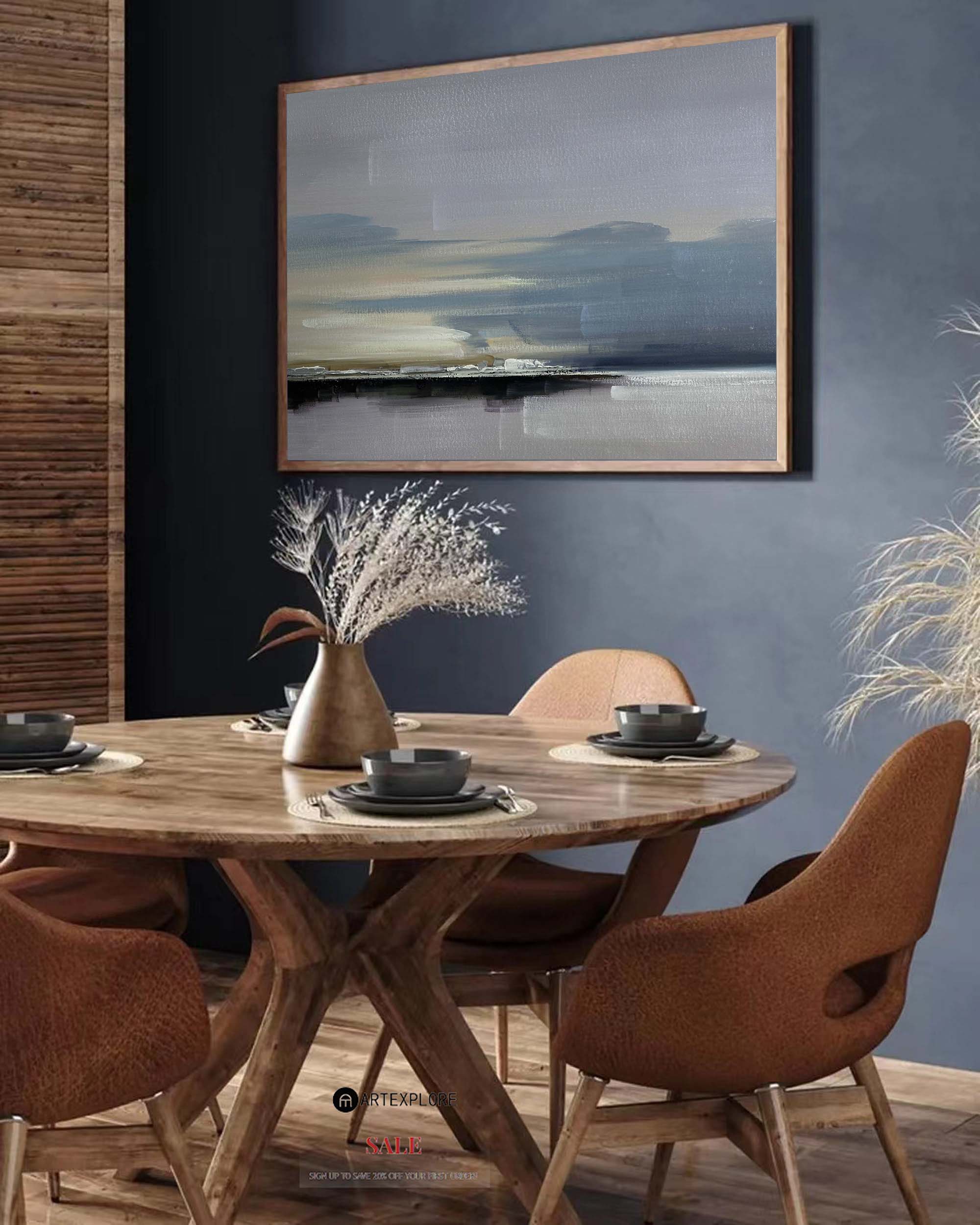 Mira Grey Horizon Seascape Canvas Art