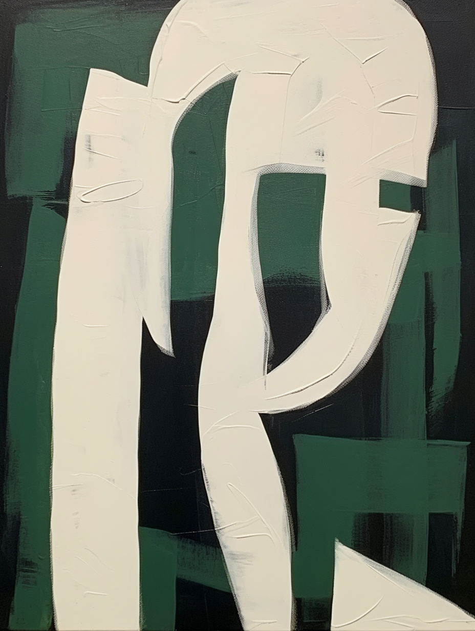 Wall Art Forest Green Layered Contemporary Graphic
